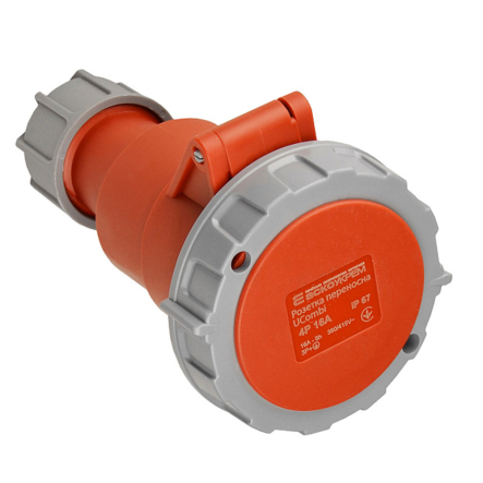 Розетка переносная АСКО-УКРЕМ UCombi 224 ВП, 16А, 4P, IP 67, A0080010125 - 1