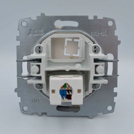 Розетка телефонная EL-BI Zena цифровая (механизм) клен/береза, 609-012700-221