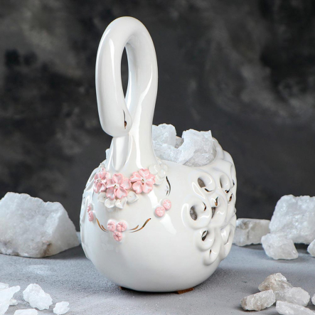 Светильник соляной Лебедь фарфоровый