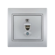 Розетка TF євро кінцева Lezard MIRA, метал сірий, 701-1010-137