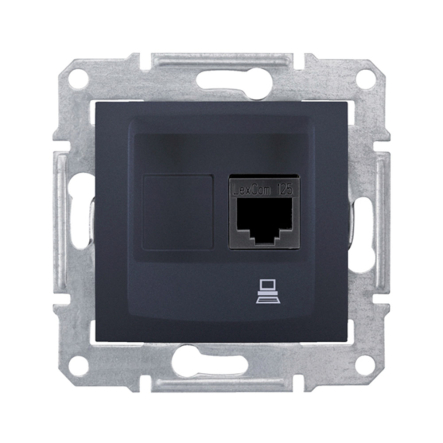 Розетка компьютерная RJ45 Schneider Electric Sedna, графит, SDN4300170 - 1