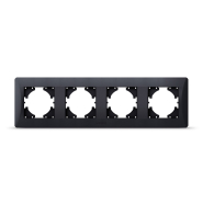 Рамка VIDEX BINERA, черный графит, 4 поста, горизонтальная, VF-BNFR4H-BG