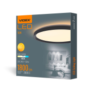 Светильник LED с декоративной подсветкой VIDEX, 18W, 4000K, черный, 27576