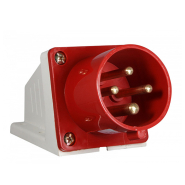 Вилка стационарная АСКО-УКРЕМ, A0080060005, ВС 32А/4 3Р+PE (524)