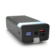 Повербанк (УМБ) ACL PW-14, 30000 мАг, 2 * USB A + Type C + MicroUSB, чорний + білий