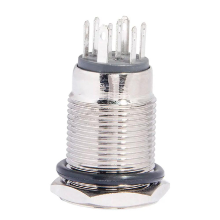 Кнопка металлическая с подсветкой АСКО-УКРЕМ TYJ 16-262 220V 2NO+2NC красная, A0140010097