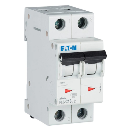 Автоматический выключатель EATON PL6-C13/2, 2P, C 13 A, 6kA, 286566
