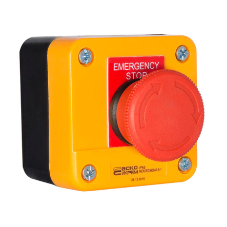 Пост "Аварійний Стоп" одномісний АСКО-УКРЕМ XAL-J174, A0140020010 - 1