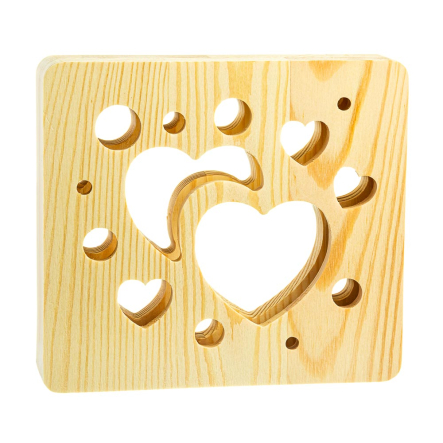 Ночник LED деревянный Сердечки (WW)