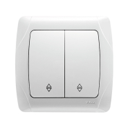 Вимикач 2 кл. прохідний VIKO CARMEN, 90561017, білий