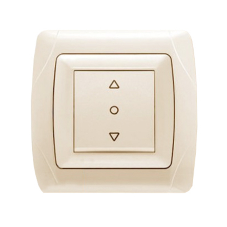 Вимикач кнопковий, для жалюзі, VIKO CARMEN, 90562072, крем - 1