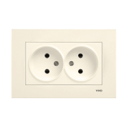 Розетка двойная с заземлением VIKO KARRE, 90960156, крем
