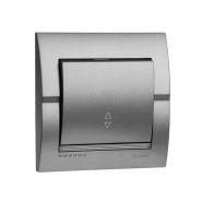 Выключатель проходной Lezard DERIY одноклавишный, темно серый металлик, 702-2929-105