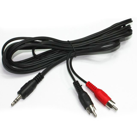 Кабель стерео аудио Cablexpert CCA-458-2.5M, 3.5 мм /2хRCA - тюльпан папа, 2.5м