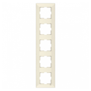 Рамка пятерная вертикальная VIKO Meridian, 90979035-WH, крем