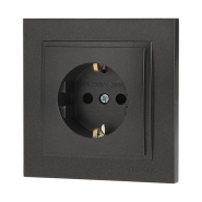Розетка одинарна із заземленням Mono Electric DESPINA, графіт, 102-202021-117