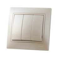 Выключатель Lezard MIRA трехклавишный, жемчужно-белый перламутр, 701-3030-109