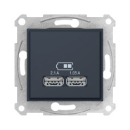 Розетка USB 2.1A Schneider Electric Sedna, графит, SDN2710270