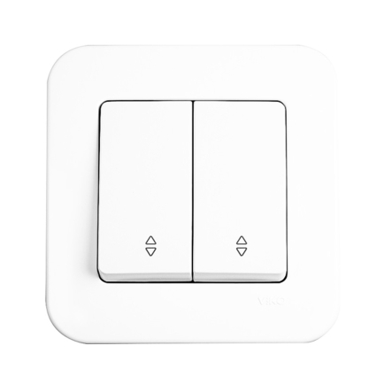 Вимикач 2 кл. прохідний VIKO Rollina, 90420017, білий - 1