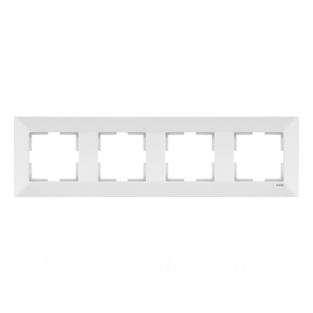 Рамка четверная горизонтальная VIKO Meridian, 90979004-WH, белая - 1