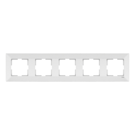 Рамка пятерная горизонтальная VIKO Meridian, 90979005-WH, белая - 1