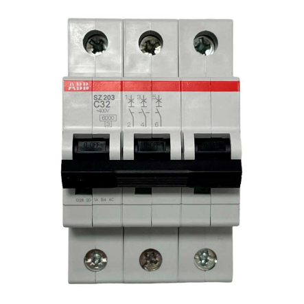 Автоматичний вимикач ABB SZ203-C32, 3P, 32A, С 6кА, 2CDS253025R0324 - 1