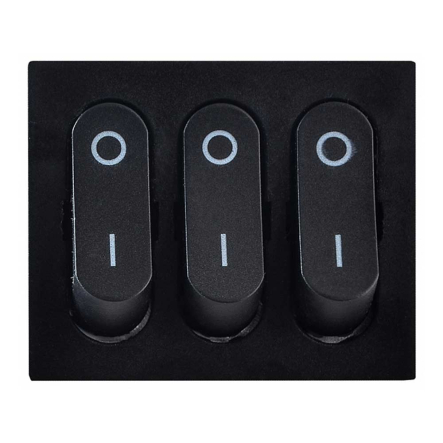 Перемикач 3 клав. чорний KCD2-3101 B/B, АСКО-УКРЕМ, A0140040119 - 2