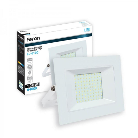 Прожектор світлодіодний Feron LL-6100 100W, 6400K, IP65, 230V - 1