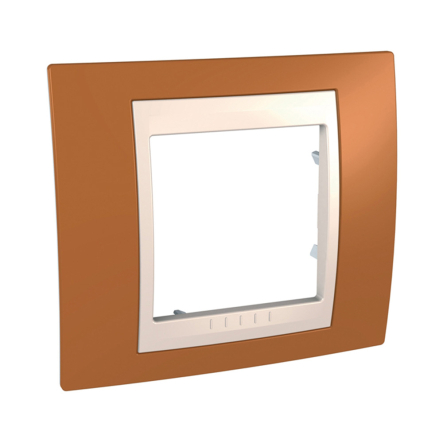 Рамка 1-местная оранжевый/бежевый Schneider Electric Uniсa PLUS, MGU6.002.569 - 1