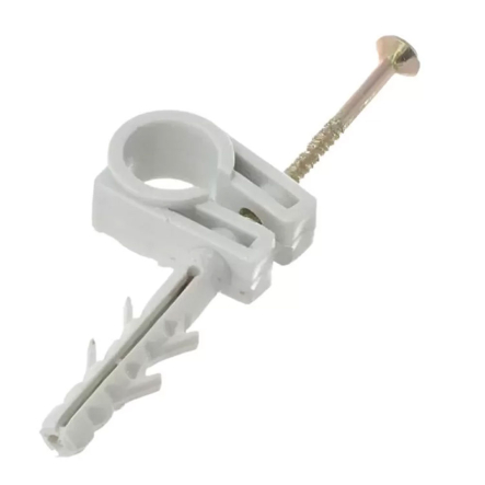 Обойма для труб та кабелю Д.10-12мм / 100шт / білий - 1