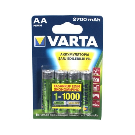 Акумуляторна батарейка VARTA ACCU, AA [ LR06 ], 1,2 В, 2700 мАг, NI-MH, ціна за упаковку, продаємо поштучно, 5706301404 - 1