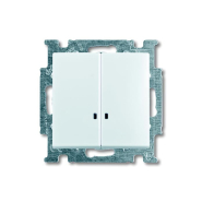 Выключатель двухклавишный с подсветкой ABB Basic 55 белый