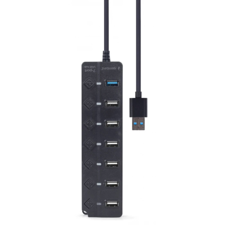 Хаб Gembird UHB-U3P1U2P6P-01 на 7 портов (6хUSB2.0+1хUSB3.0) пластик, чёрный