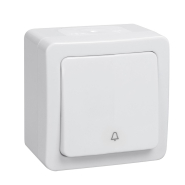 Кнопка дзвінка IЕК ГЕРМЕС PLUS 1-клавішний відкритої установки, білий, EVMP13-K01-10-54-EC
