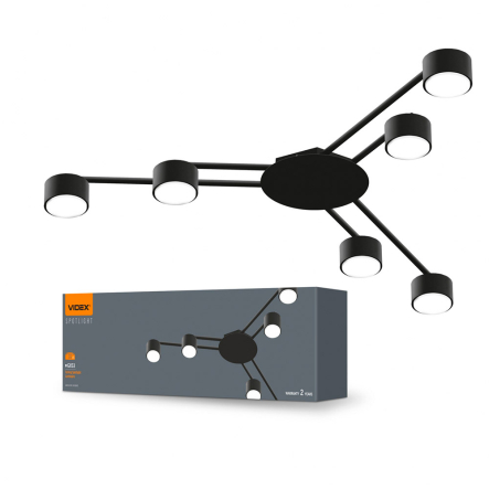 Светильник VIDEX под лампу 6xGX53 VL-SPF21B-B, накладной, чёрный, 27679 - 1