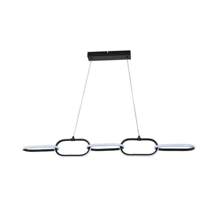 Люстра LED HOROZ EMPIRE-36, 36W, 4000K, 2100Lm, 180-240V, 1080мм, овальні кільця, чорна, 019-071-0036-020 - 1