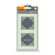 Рамка VIDEX BINERA, зелене скло, 2 поста, горизонтальна, VF-BNFRG2H-GR