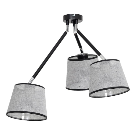 Люстра LUMINEX Axel 7370, 3xE27x60W 60x75x75 см чорний/хром - 1