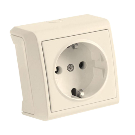 Розетка із заземленням, VIKO VERA, 90681208, крем - 1