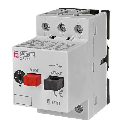 Автоматический выключатель защиты двигателя ETIMAT MS25-4, 3P, 2.5-4.0A 10кА MS, 4600080 - 1
