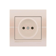 Розетка Lezard DERIY без заземления, жемчужно-белый металлик, 702-3030-121В