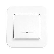 Вимикач 1 кл. з підсвідкою, VIKO Rollina, 90420019, білий