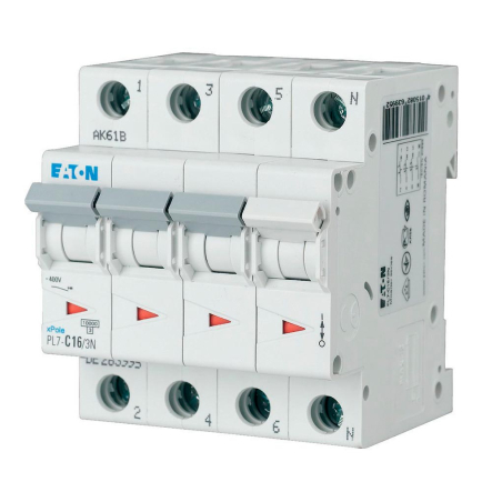 Автоматичний вимикач EATON PL7-C50/3N, 4P, 50A, C 10kA, 264000 - 1