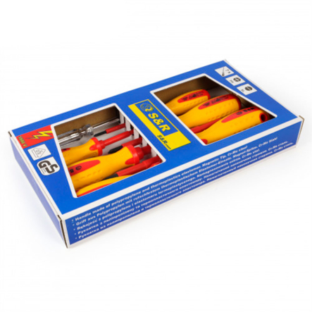 Набор отверток S&R ПРОФИ 1000V PH-SL-Tecтер, 7шт