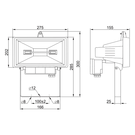Прожектор IEK ИО-1000, 1000W, IP54, галогенный, белый, LPI01-1-1000-K01