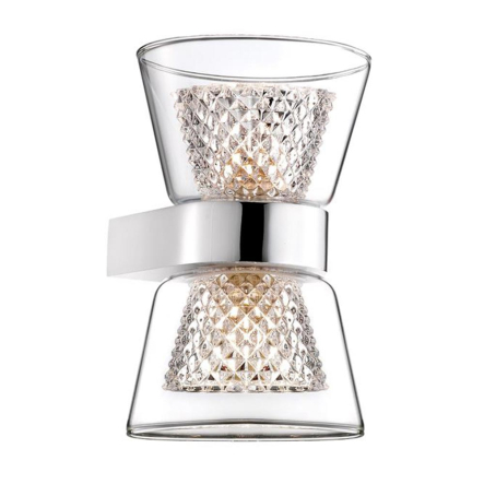 Бра Nova Luce Boccale ChromeAlu&Clear Glass 2xG9, 12,6x18 см, 1300301312 - 1