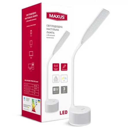 Настольная лампа LED MAXUS DKL 8W 3000-5700K Sound USB - 1