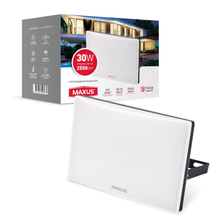 Прожектор MAXUS FL-03 30W 5000K Black, 1-MFL-03-3050-BK - 1