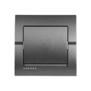 Вимикач Lezard DERIY одноклавішний, темно сірий металік, 702-2929-100