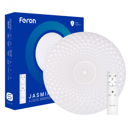 Светильник LED Feron, AL5250, JASMIN, 60W, 4900Lm, 3000K-6500K, 500х80 мм, 6168 - 1